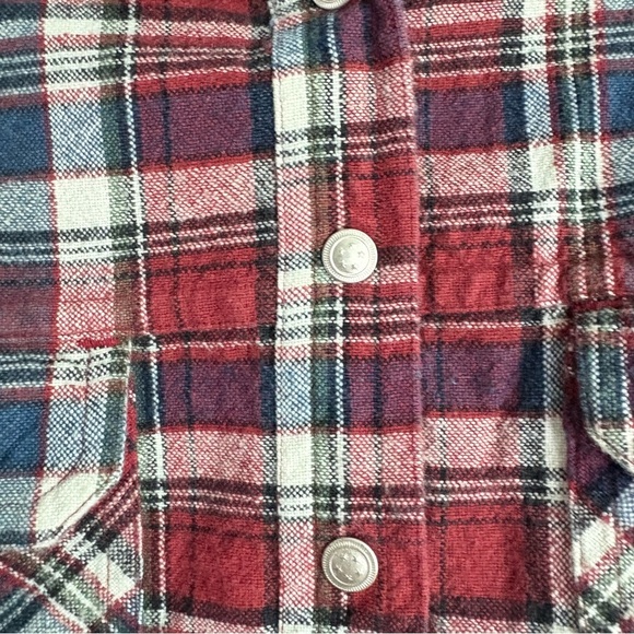 Vintage ellemenno Red, White, Blue Long Sleeve Flannel - Size Medium - Picture 4 of 5